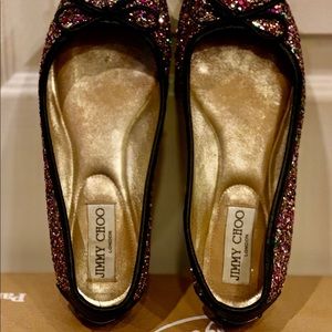 JIMMY CHOO Walsh multicolor glittered ballet flat